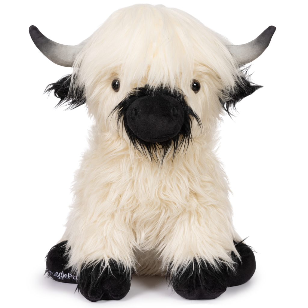 Jumbo White & Black Highland Cow Toyarat
